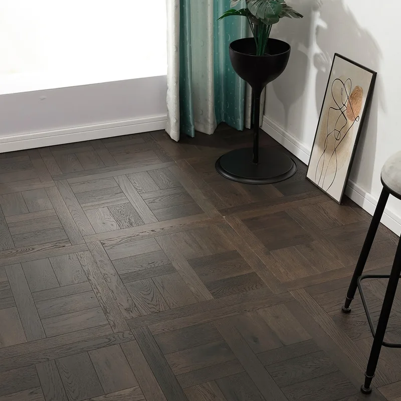 Parquet floor Antique handmade old multi-layer solid wood field shaped handmade parquet floor 15mm