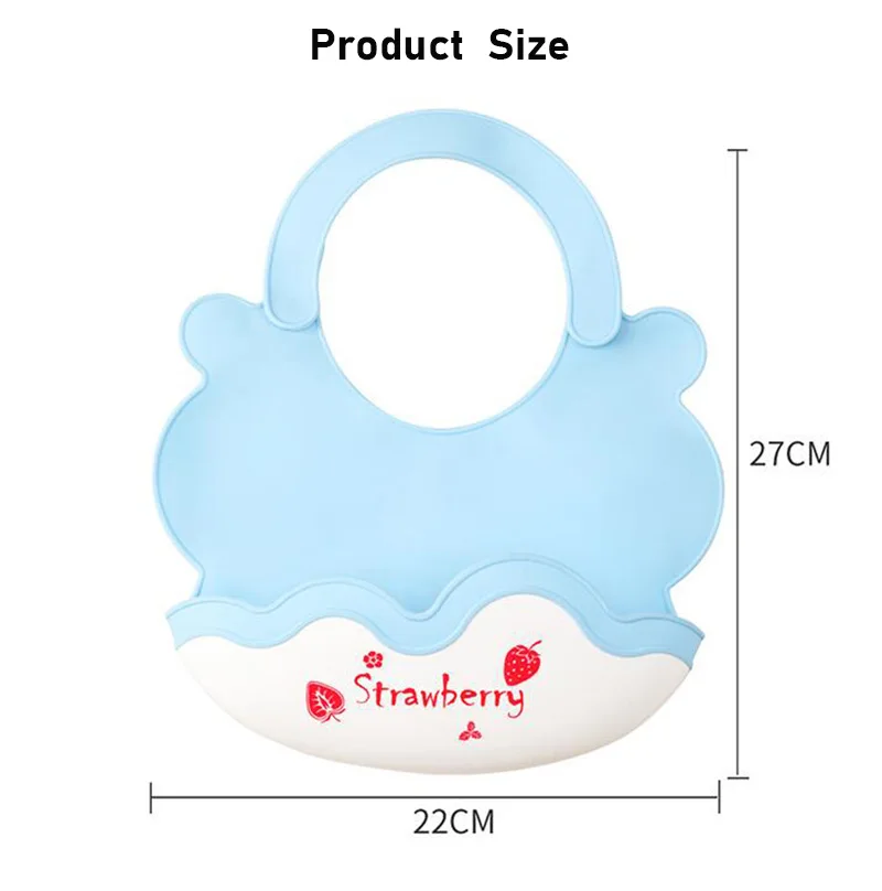 Waterproof Food Grade Silicone Baby Bibs Cartoon Print Adjustable Children Feeding Bibs Oil-proof and Dirty-proof Kids Care