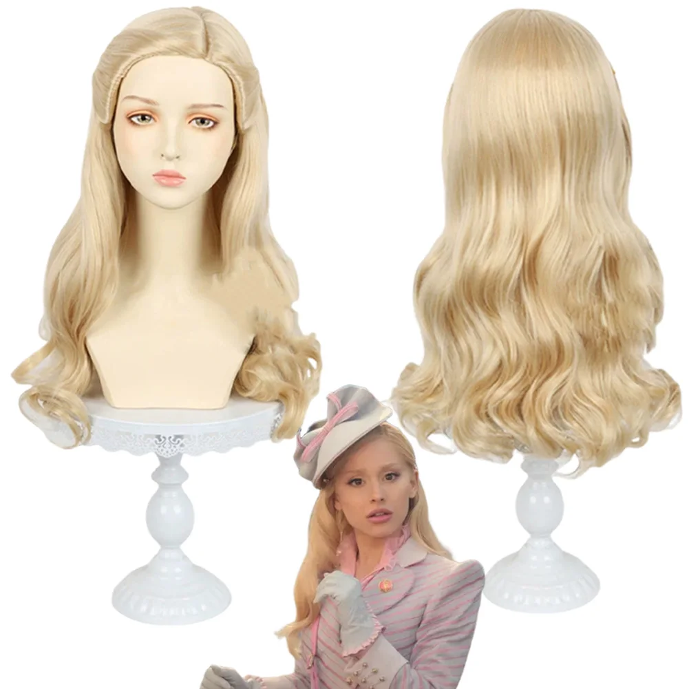 

Witch Glinda Cosplay Blonde Wig 2024 Movie Wicked Witch Women Girl Hair Set Holloween Party Carnival Roleplay Uniform Prop