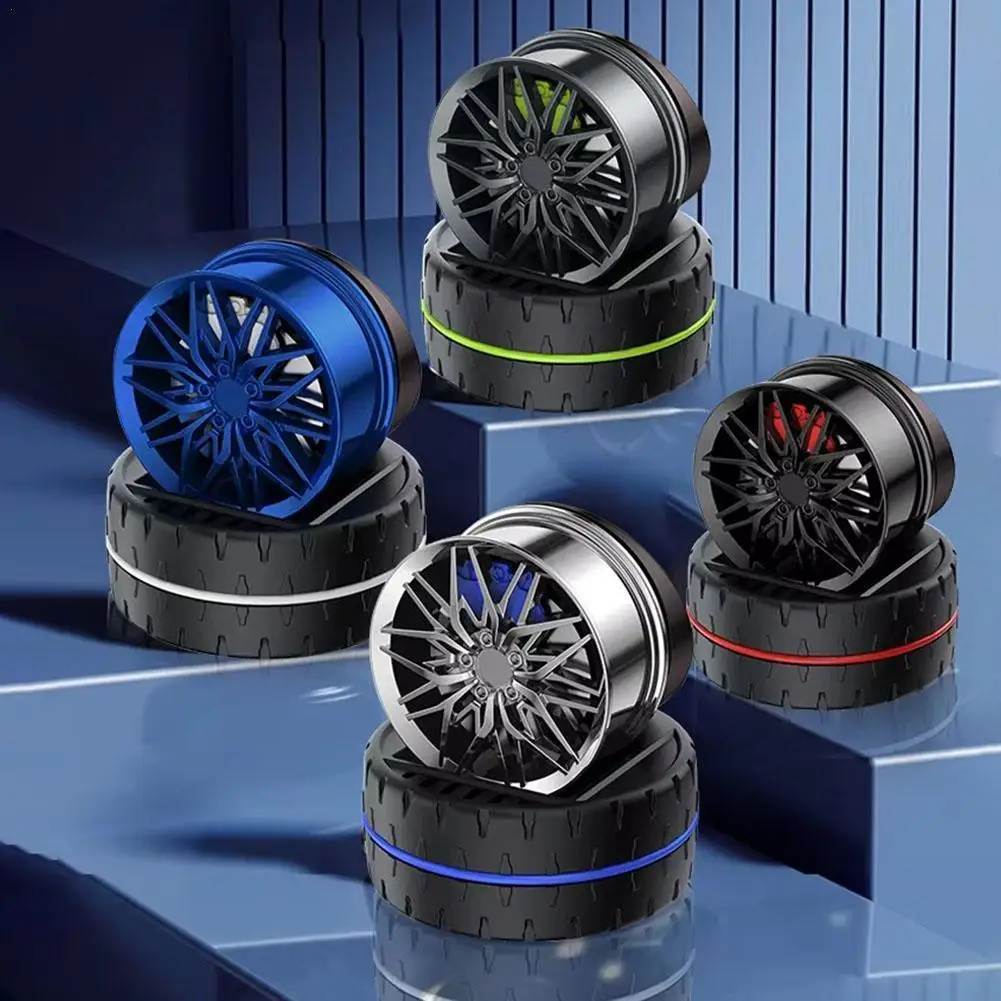 معطر الهواء الناشر تعمل بالطاقة الشمسية الدورية سيارة تنقية عجلات مقلد عجلة شكل العطر السيارات ناشر رائحة المنزل ديكو #1