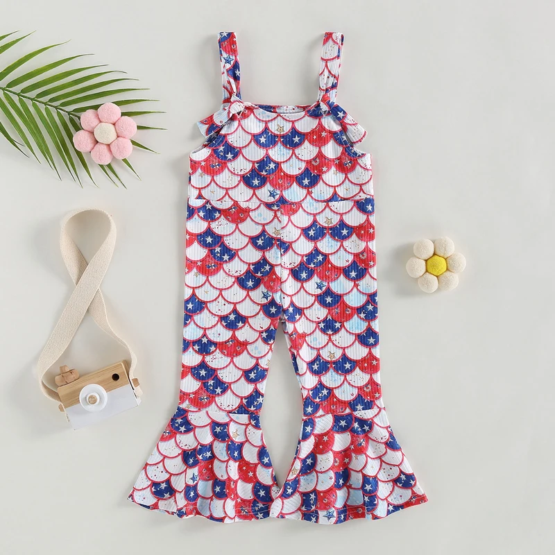 

Toddler Girl Floral Print Romper with Ruffle Straps and Wide Leg Pants for Summer Beach Vacation Outfit
