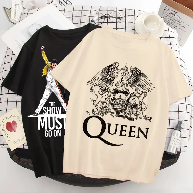 T-shirt Freddie Mercury Queen Band pour femme, haut vintage, t-shirts féminins, Harajuku, Ullzang, mode graphique, rock, chaud