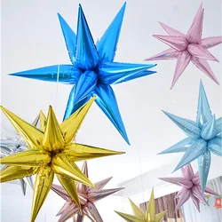 12Pcs Gold Rose Red Blue Explosion Star Balloon Starburst Cone Balloon for Birthday Anniversary Graduation Prom Party Decor