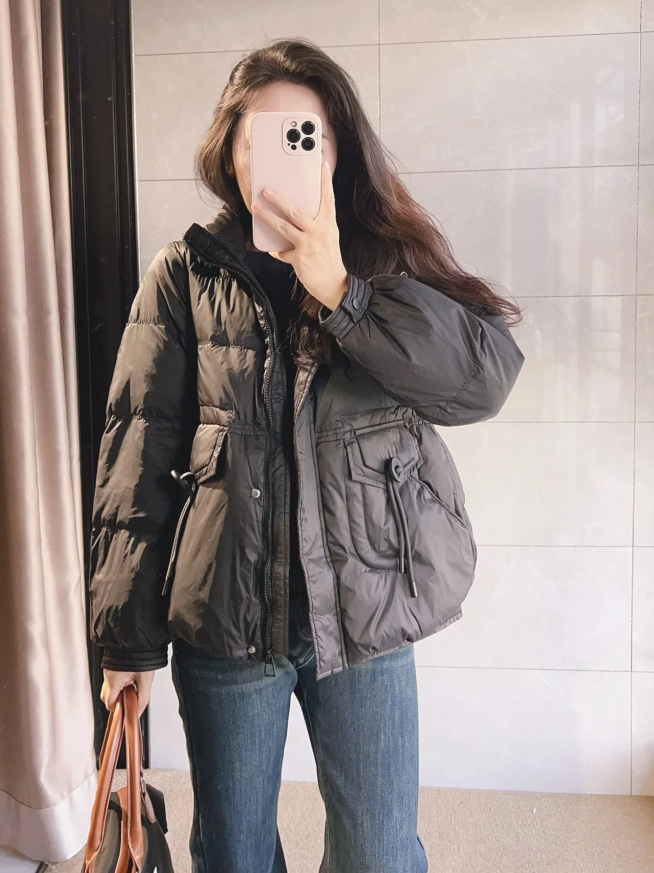 

Легкое белое пуховое пальто Du Down Jaet с двойными кеточками и воротником-стойкой, простое женское зимнее пальто Princ Ba...