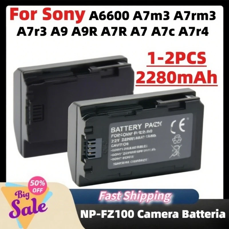 

NEW 2280mAh NP-FZ100 NPFZ100 NP FZ100 Camera Batteria + charger for Sony A6600 A7m3 A7rm3 A7r3 A9 A9R A7R A7 A7c A7r4 7.2V