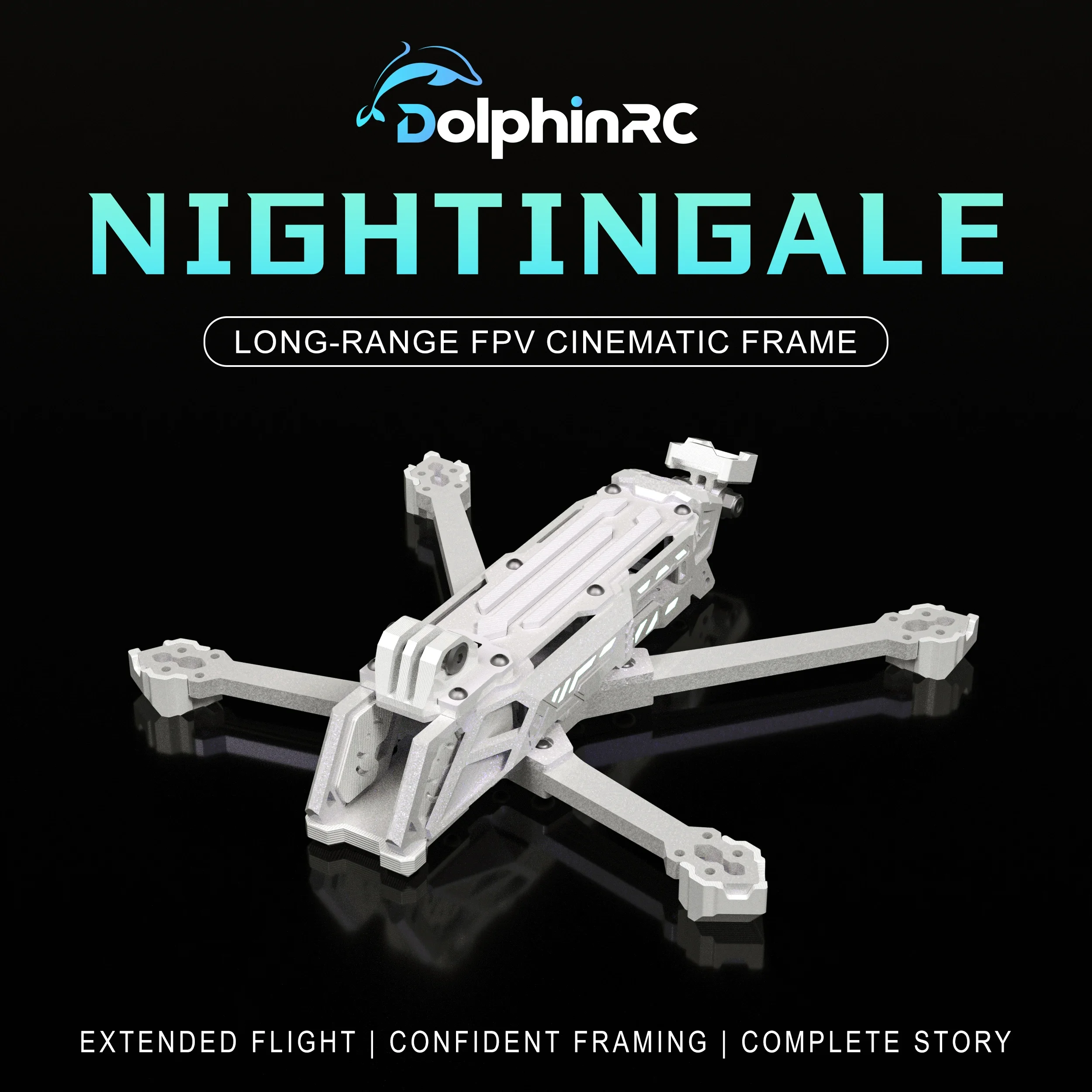 SmCpDolphinRC Nightingale White Powder Gradient Frame 5-inch DC Brushless Motor Flight Controller RGB Lights Compatible With O3/