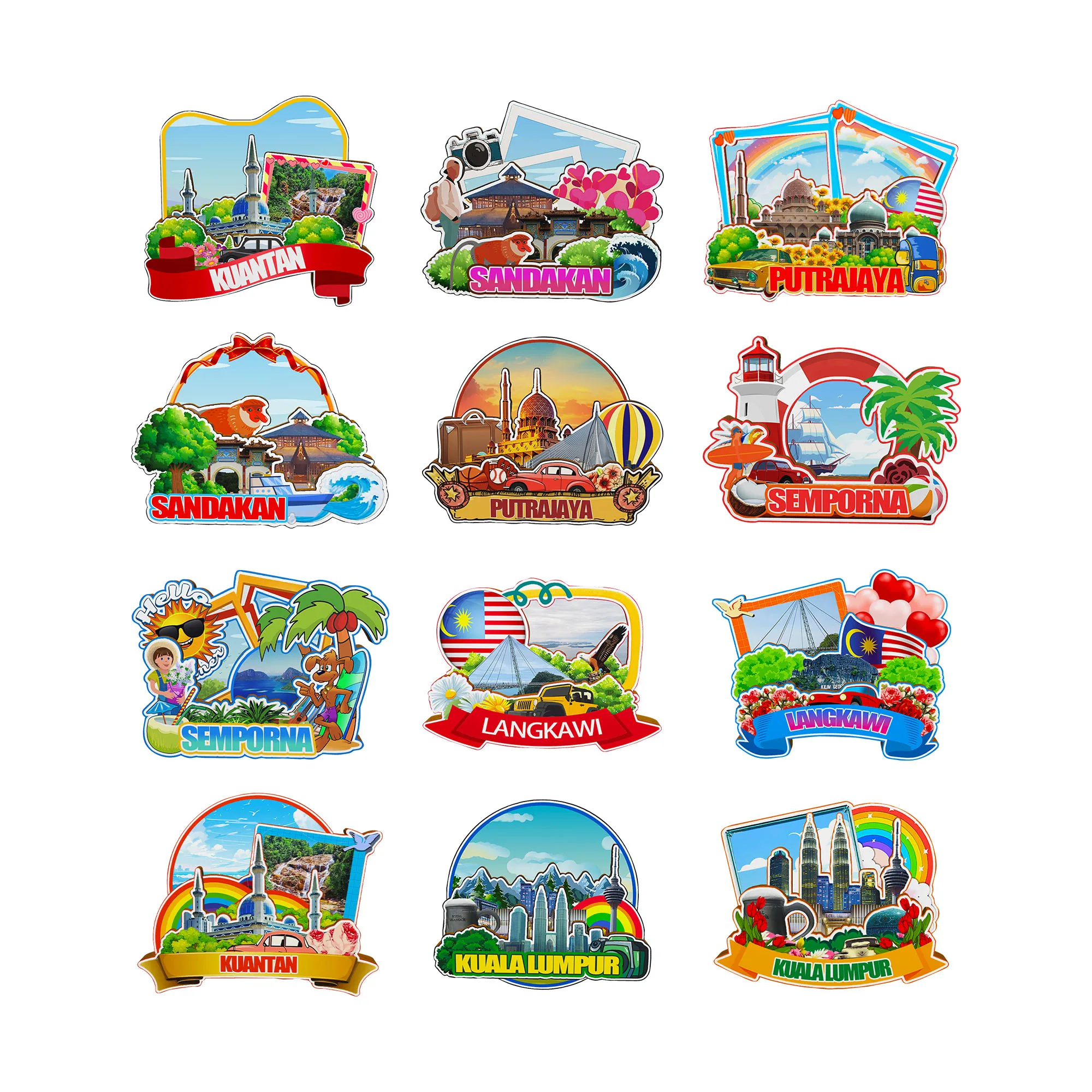 Декоративные магниты для Langkawi Kuala Lumpur Putrajaya Kuala Lumpur Semporna Malaysia City Landmark Сувениры для путешествий
