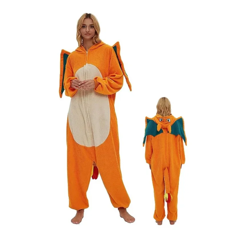 (100-200cm) Fioletowy Kombinezon dla Par Ubrania Kreskówkowe Domowe Piżamy Damskie Męskie Zwierzęce Świąteczne Cosplay Romper Szop Kigurumi