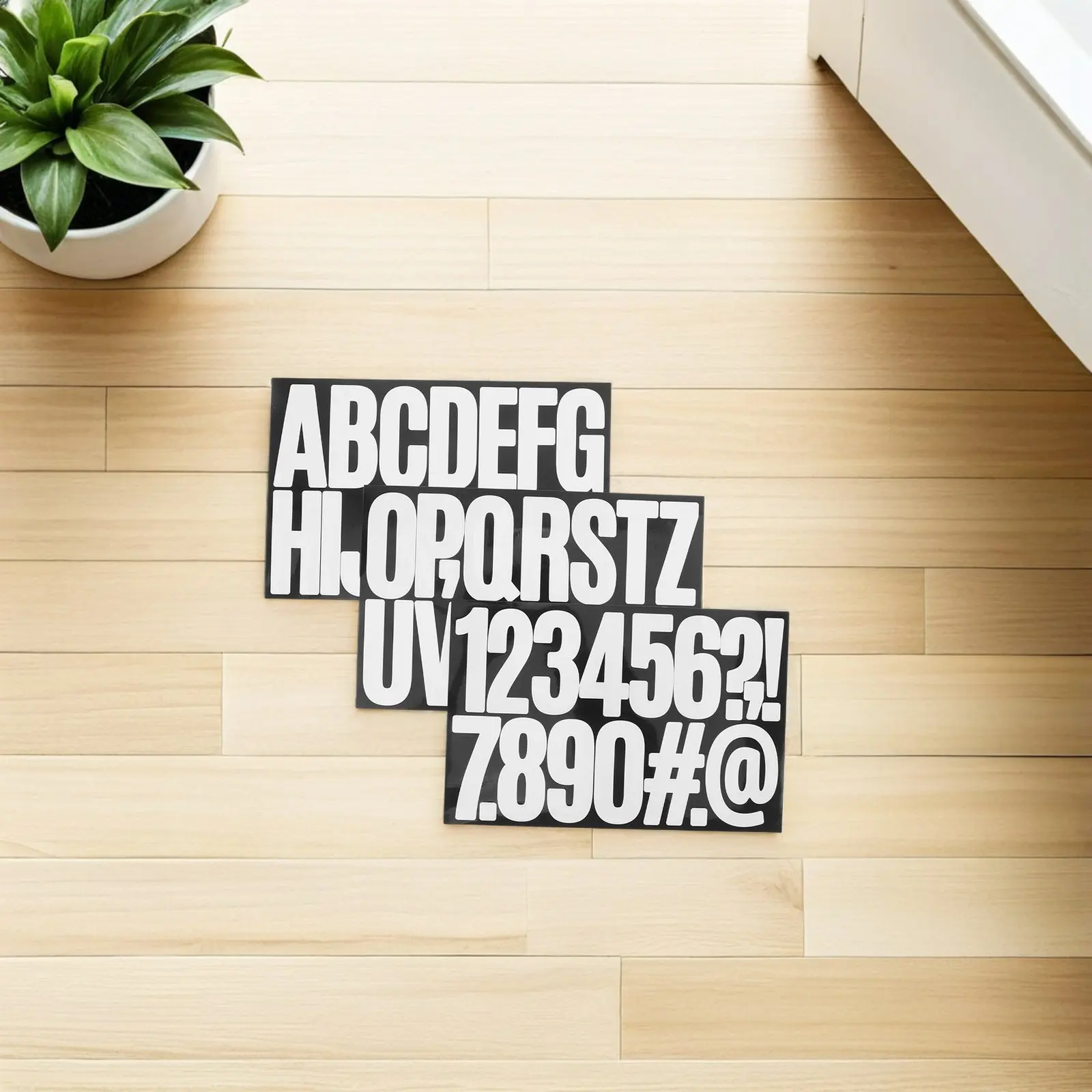 15 Sheets Self-adhesive Letter Stickers Mailbox Numbers And Letters 3x1.5in Alphabet Book Black Hand-made Material Package