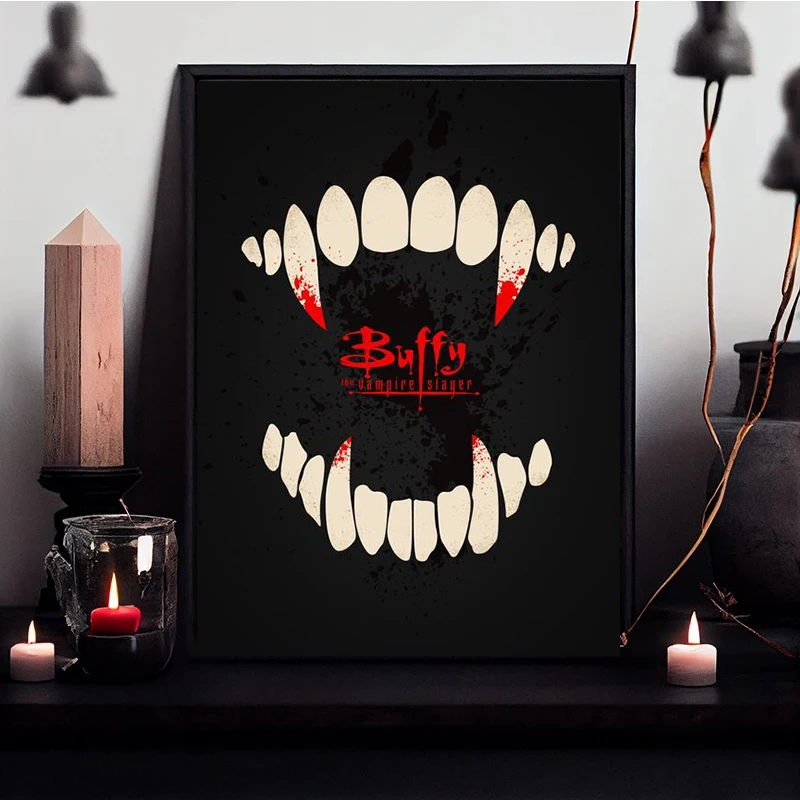 Vintage Terror Buffy The Vampire Slayer Poster Retro TV Show Canvas Painting Wall Decor Home Living Room Bar Art Picture Cuadros