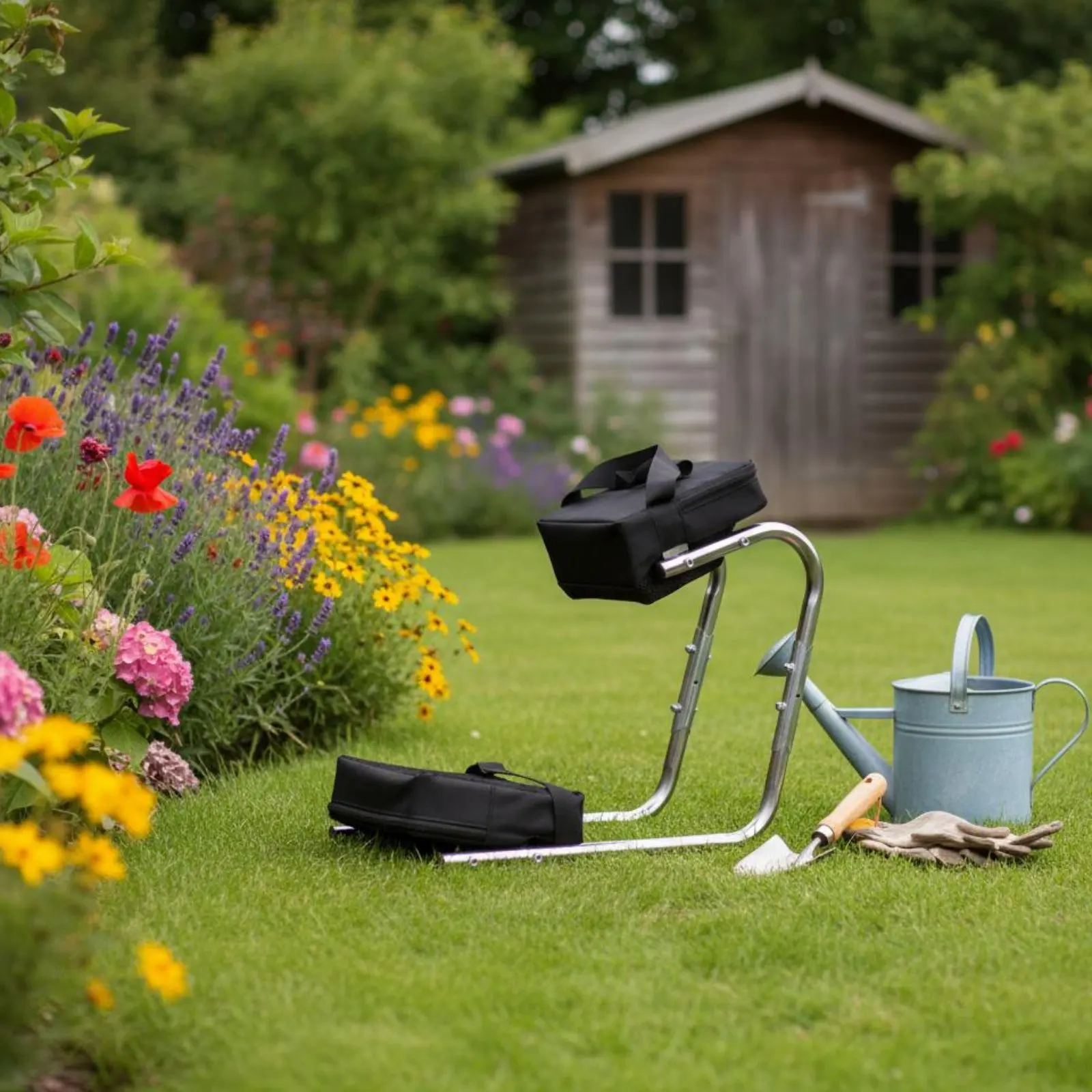 Mobile Garden Kneeler Labor-Saving Wearable Kneeling Seat Leg Support Work Frame Adjustable Height Ergonomic Aid for Gardeners