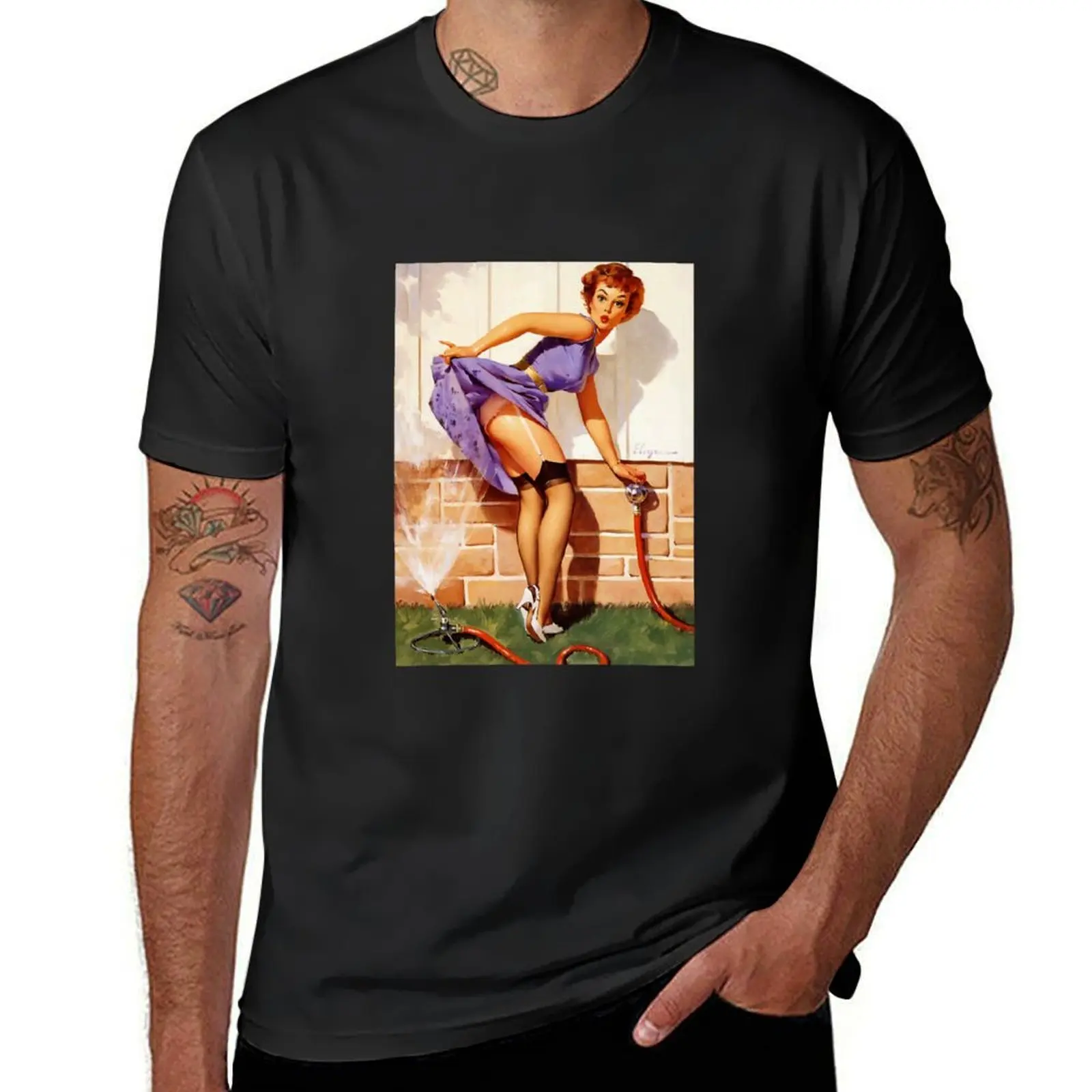 Gil Elvgren Pin-Up T-Shirt blacks boys animal print cute clothes new edition mens plain t shirts