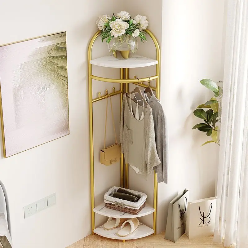 Household Living Room Clothes Hanger Ground Balcony Clothes Hanger Corner Simple Clothes Hanger