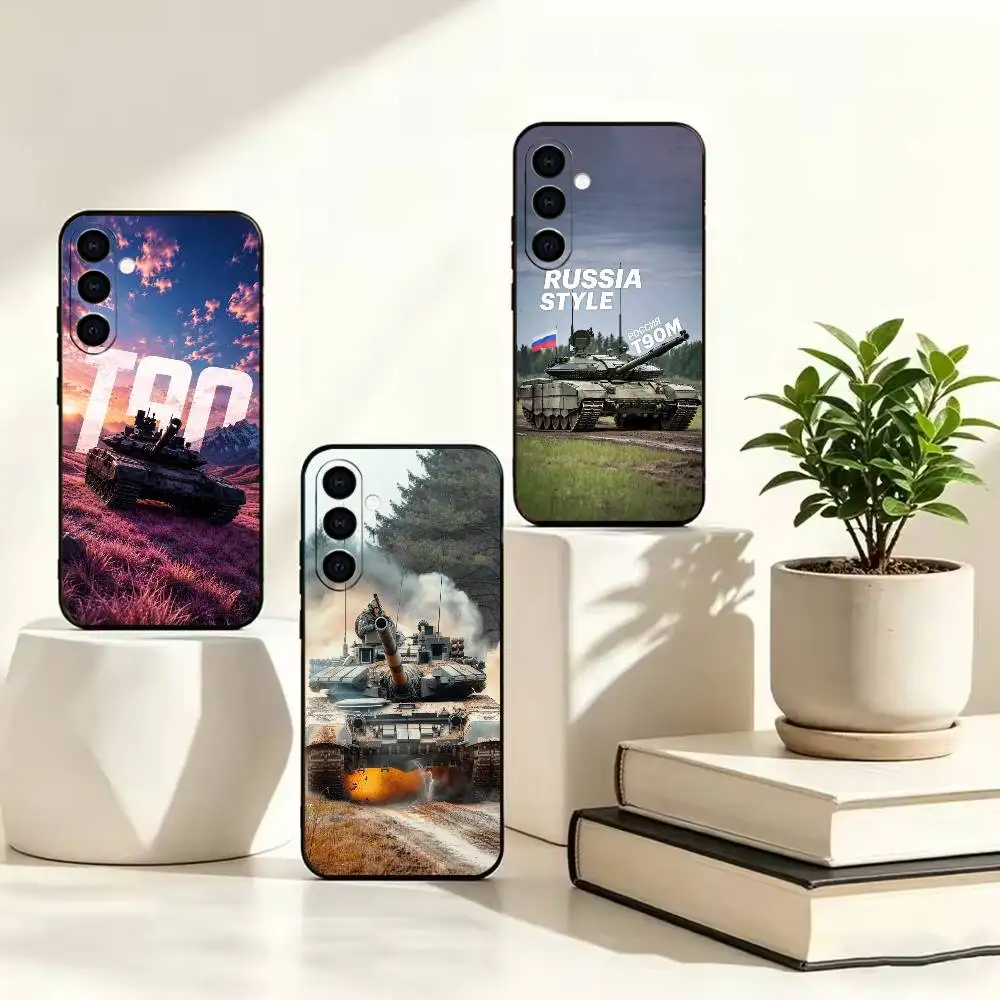 Russia's main battle tank t90 Basic Phone Case For Samsung A73 20,21s,22,31,32,52,53,72 Soft Black Shell