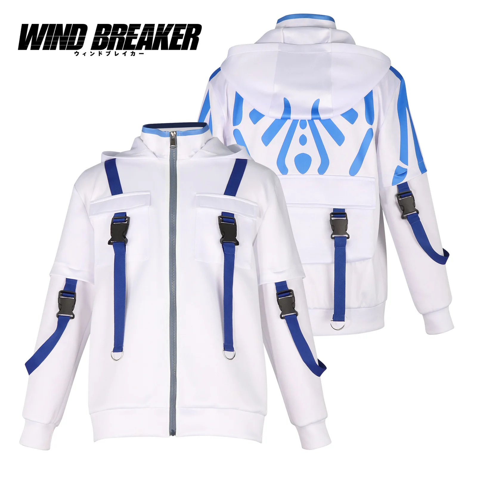 Chaqueta de Cosplay de Anime cortavientos KEEL para hombre, uniforme de escuela secundaria KEEL con capucha, disfraces de fiesta de Halloween