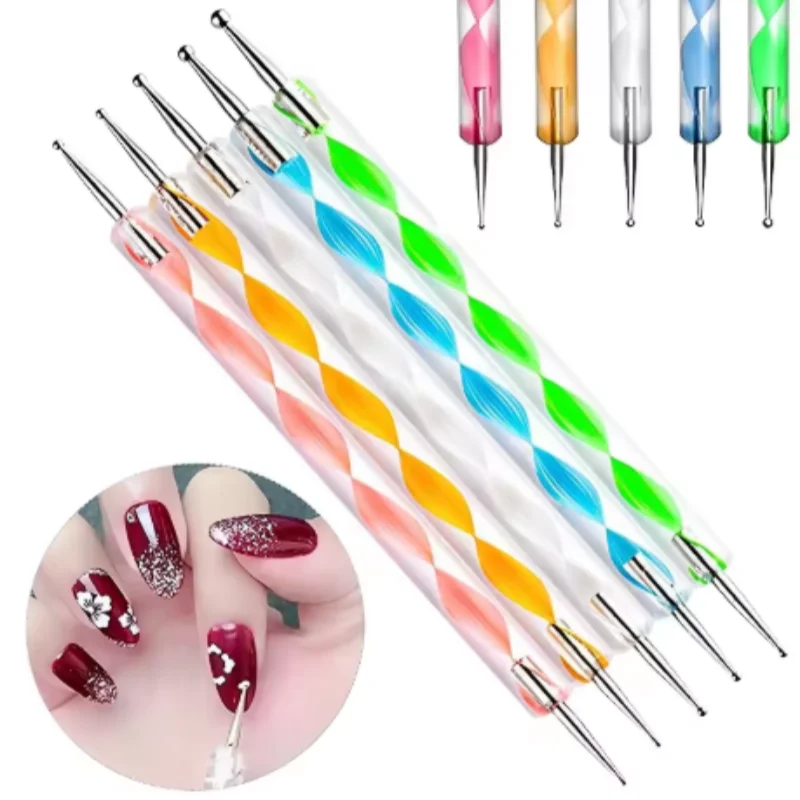 5/10/20pcs mix Dotting Pen Tool Nail Art Tip Dot Paint Manicure Kit DIY Drill Point Pen Rhinestones Gem Picker Manicure Tools