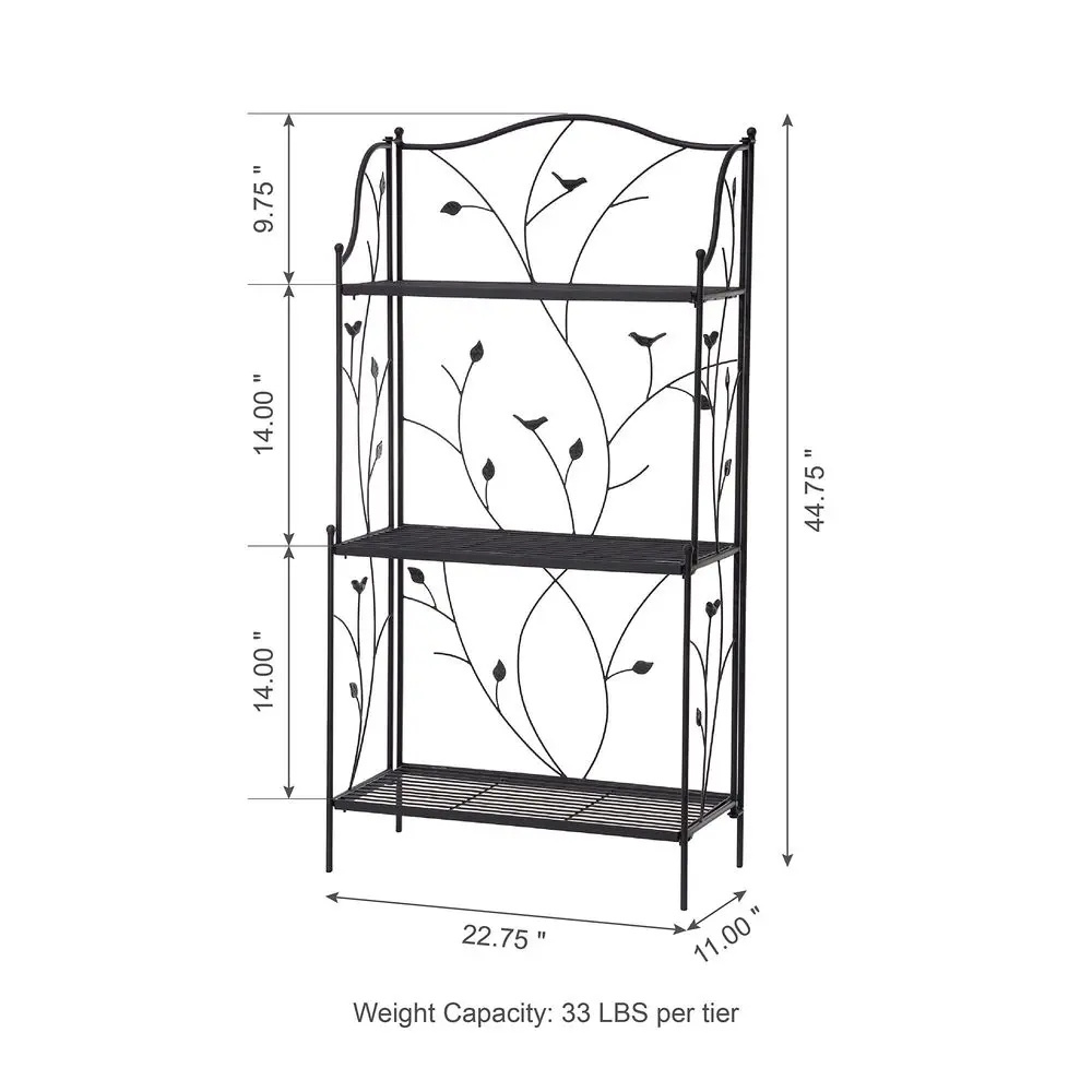 

Plant Stand Metal Rack 3 Tier Flower Pot Organizer Multiple Holder Shelf for Indoor Outdoor Garden, Black