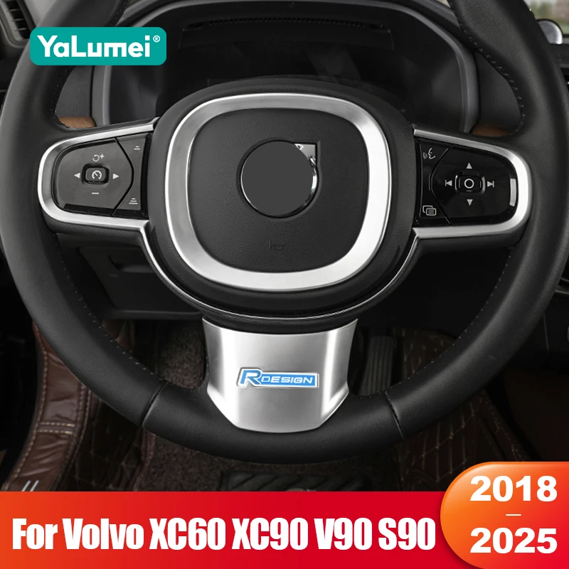 For Volvo XC60 XC90 V90 S90 2018 2019 2020 2021 2022 2023 2024 2025 Car Steering Wheel Button Panel Trim Cover Accessories