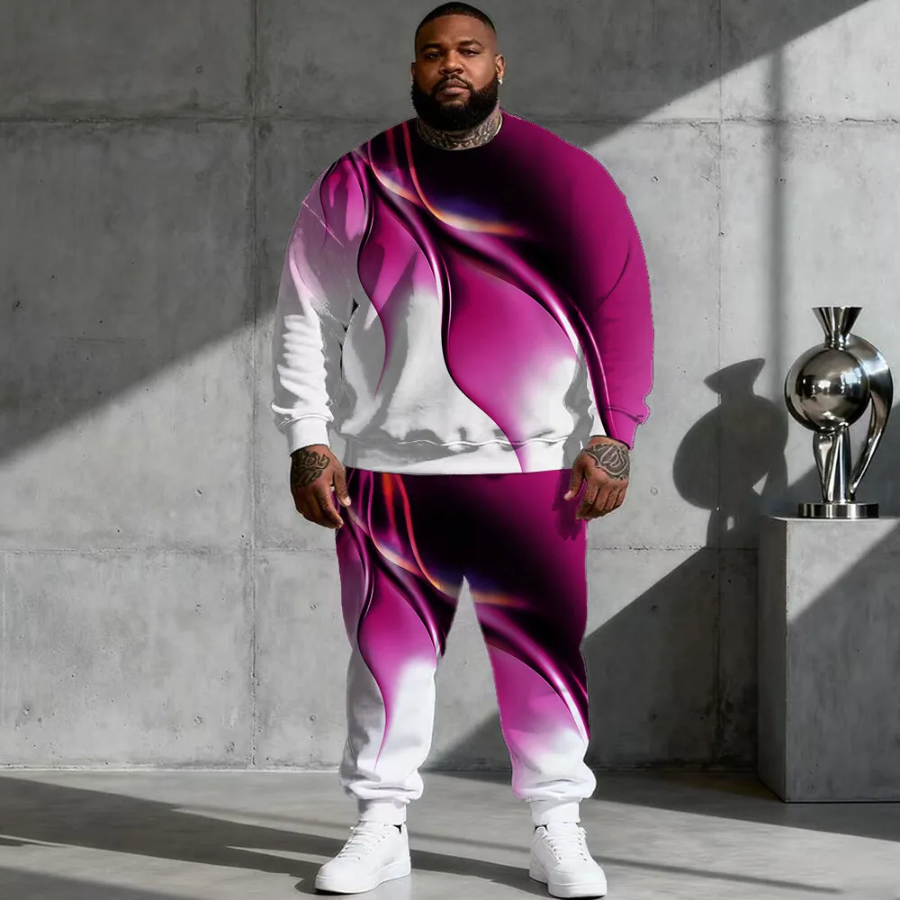 

S-9xl plus size Men's 2-Piece Hoodie Set: Iridescent Plaid Basics - Soft Fabric, Warm, Modern Shimmery Checks