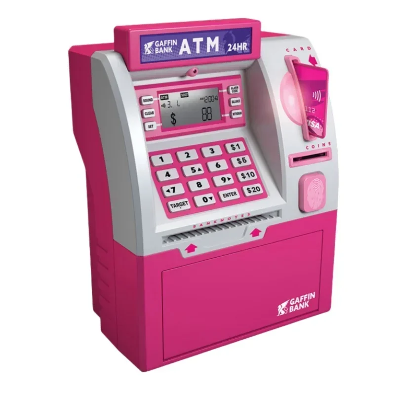 Kinderen ATM Automatische aanbetaling Teller Machine Speelgoed Slim wachtwoord Swipe Card Saving Box Elektronische spaarpot voor kinderen Kerstcadeau