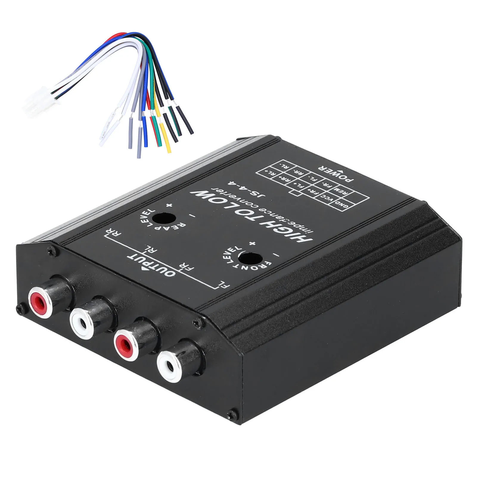 12V 4 Channel Audio Impedance Converter High to Low  Line Car Stereo Radio Speaker Frequency Filter Car Speaker to  Line