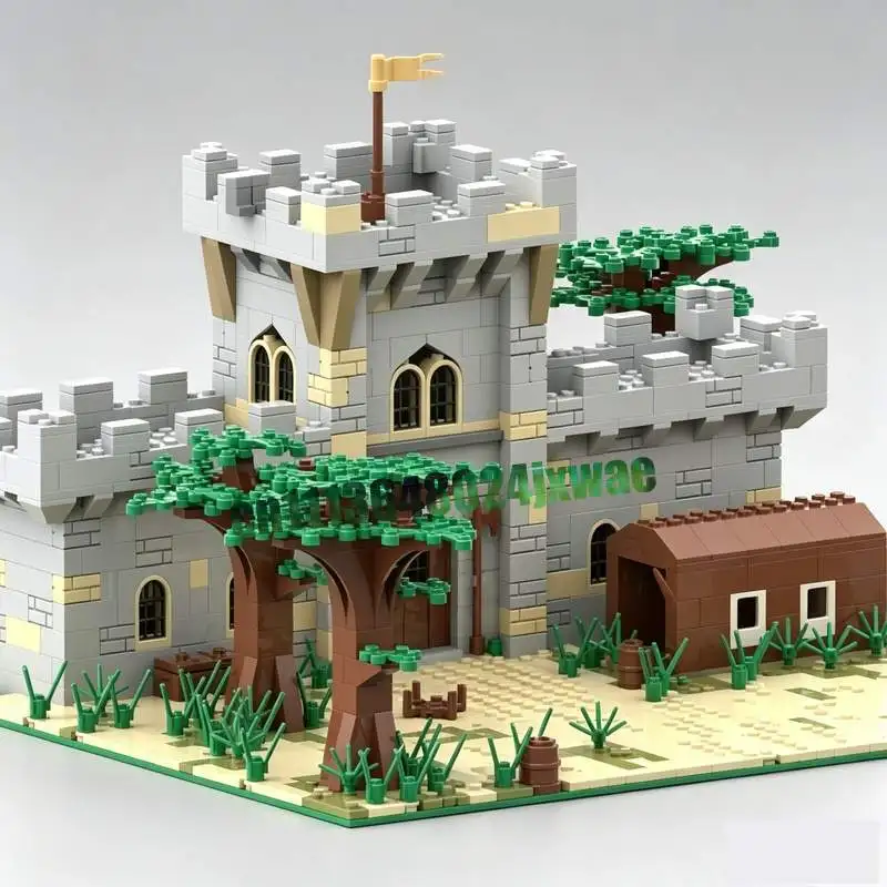 NEW 1266Parts Medieval Outpost MOC Model Custom Puzzle DIY Assembly Building Blocks Toy Popular Gift Medieval Collection Display