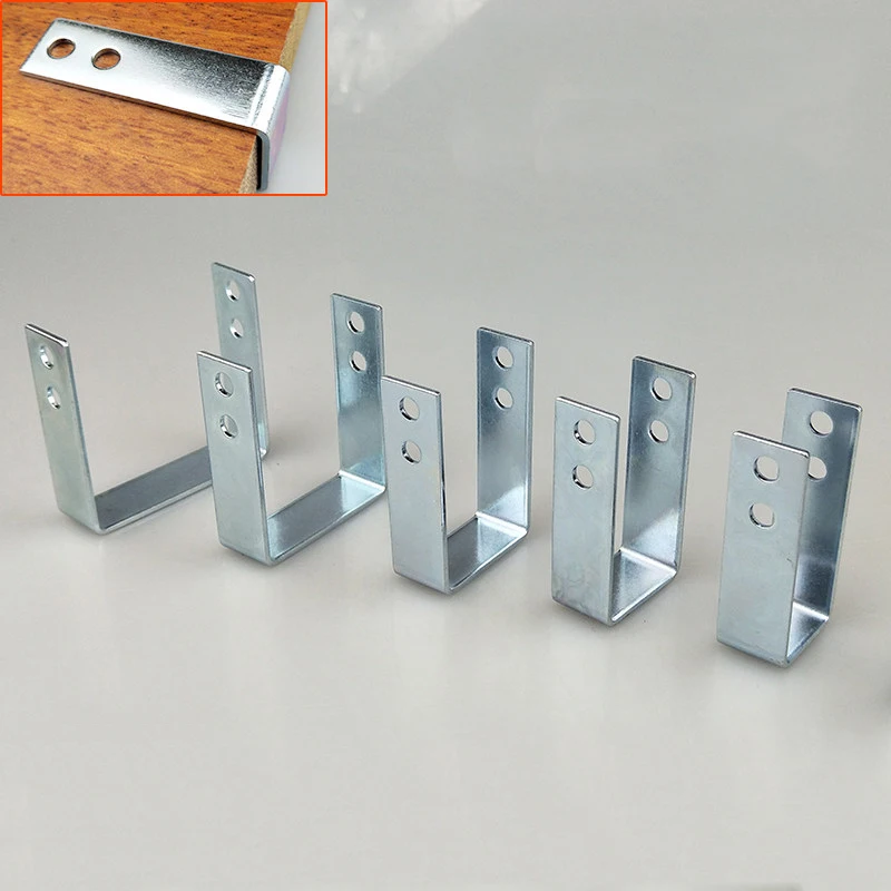 Galvanized U-Shaped Fixing Saddle Clamp Angle Bracket Heavy Duty Square Tube Clip C-Clamp Perforated Connector