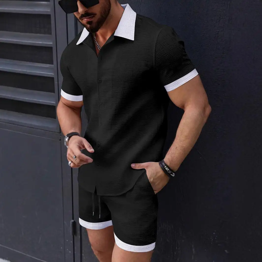 

Men's Casual Summer irt ort Sve Beach Set Ordinary Color Blo orts Sports Suit for Autumn Season Made in China