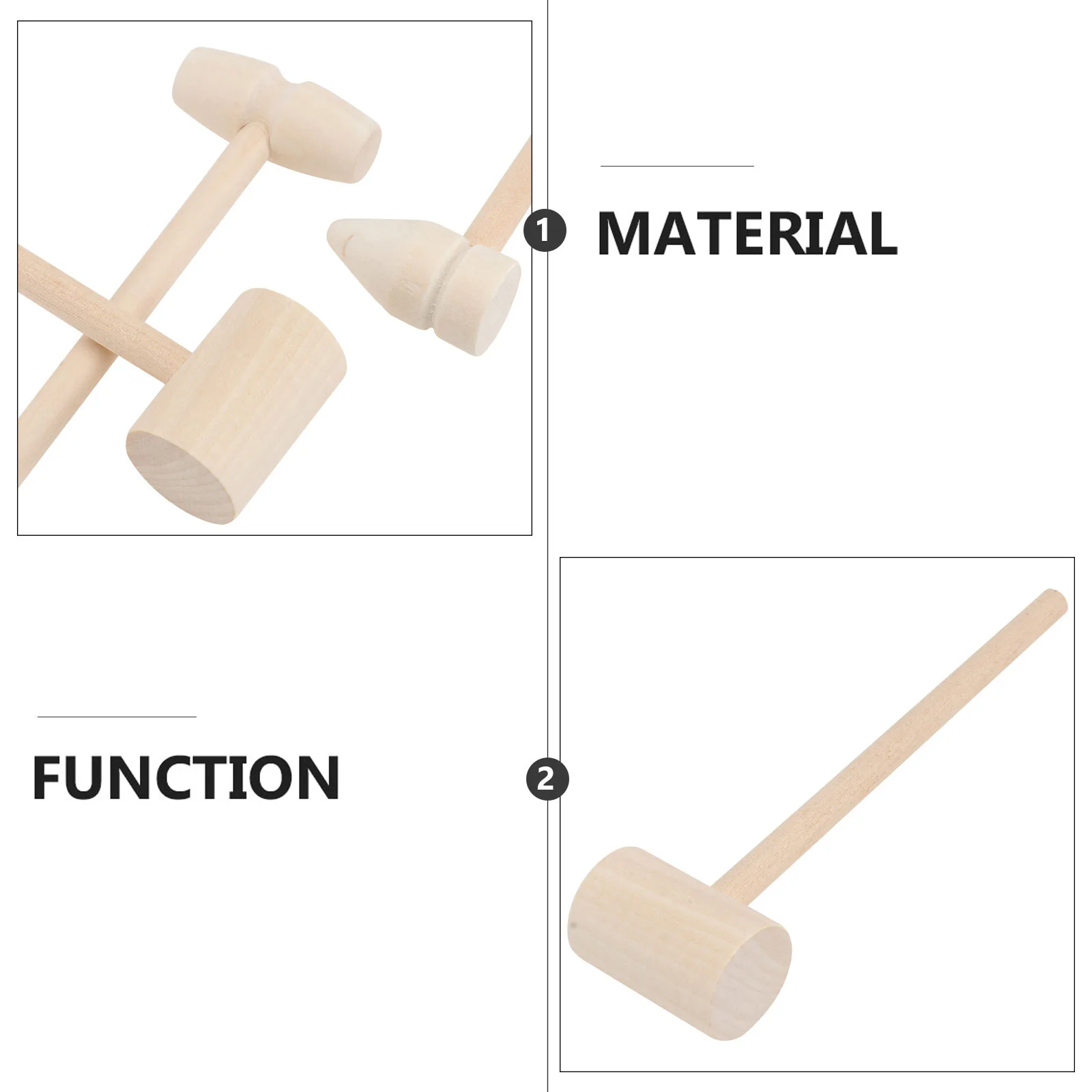 

12Pcs Children's Wooden Hammer Educational Training Mini Mallet Set for Home Kitchen Muscle Development Hand Eye Coordination