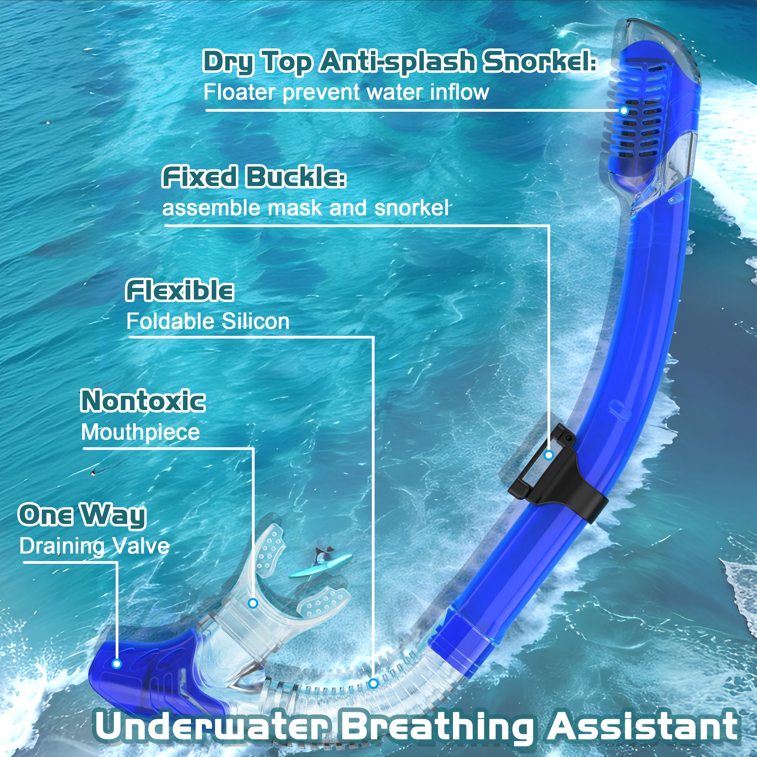 Dry Snorkel Set maschera subacquea per adulti HD vetro temperato attrezzatura da Snorkeling panoramica professionale nuoto Training Snorkel Kit