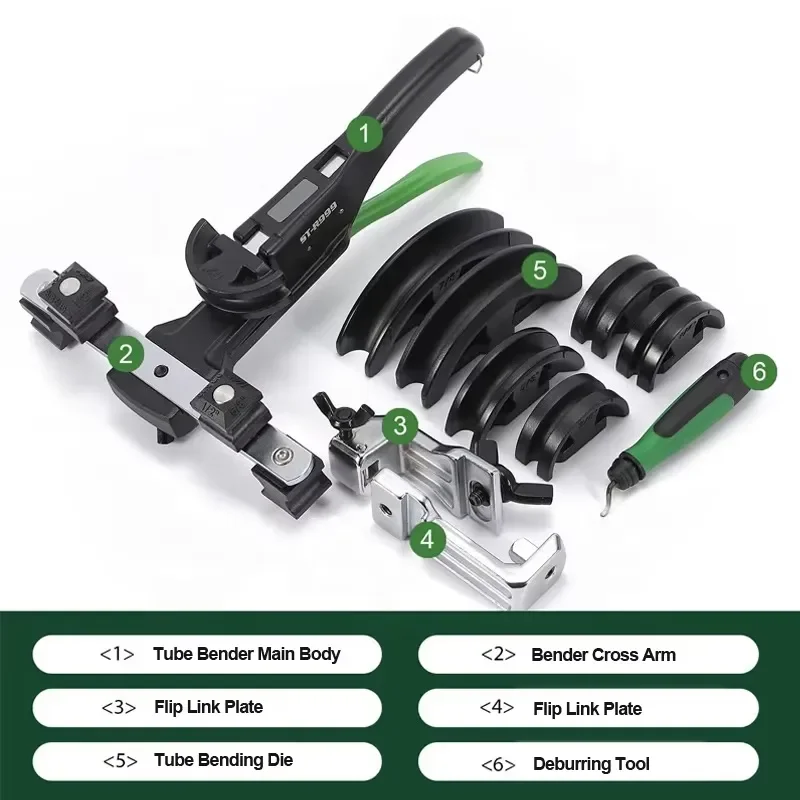 90 Degree Pipe Bending Tool Kit 6-22mm Manual Bender For Copper Aluminum Pipes Forward Reverse Applicable To ST-R999