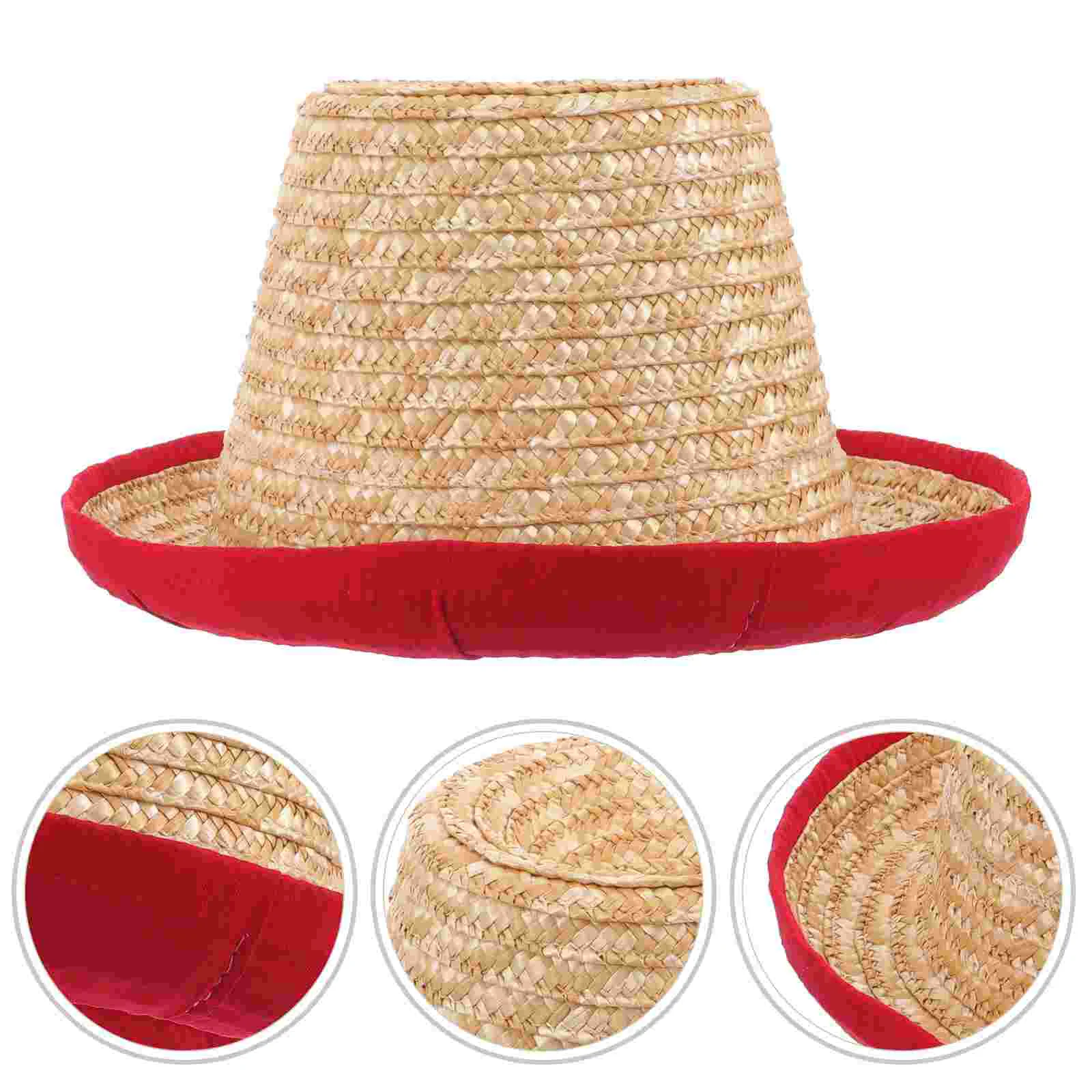 Chapeau de Paille en Coton pour Jongler, Accessoire de Célébrité, Casquette de Vêtements Acrobatiques de Scène, de Performance, Petit