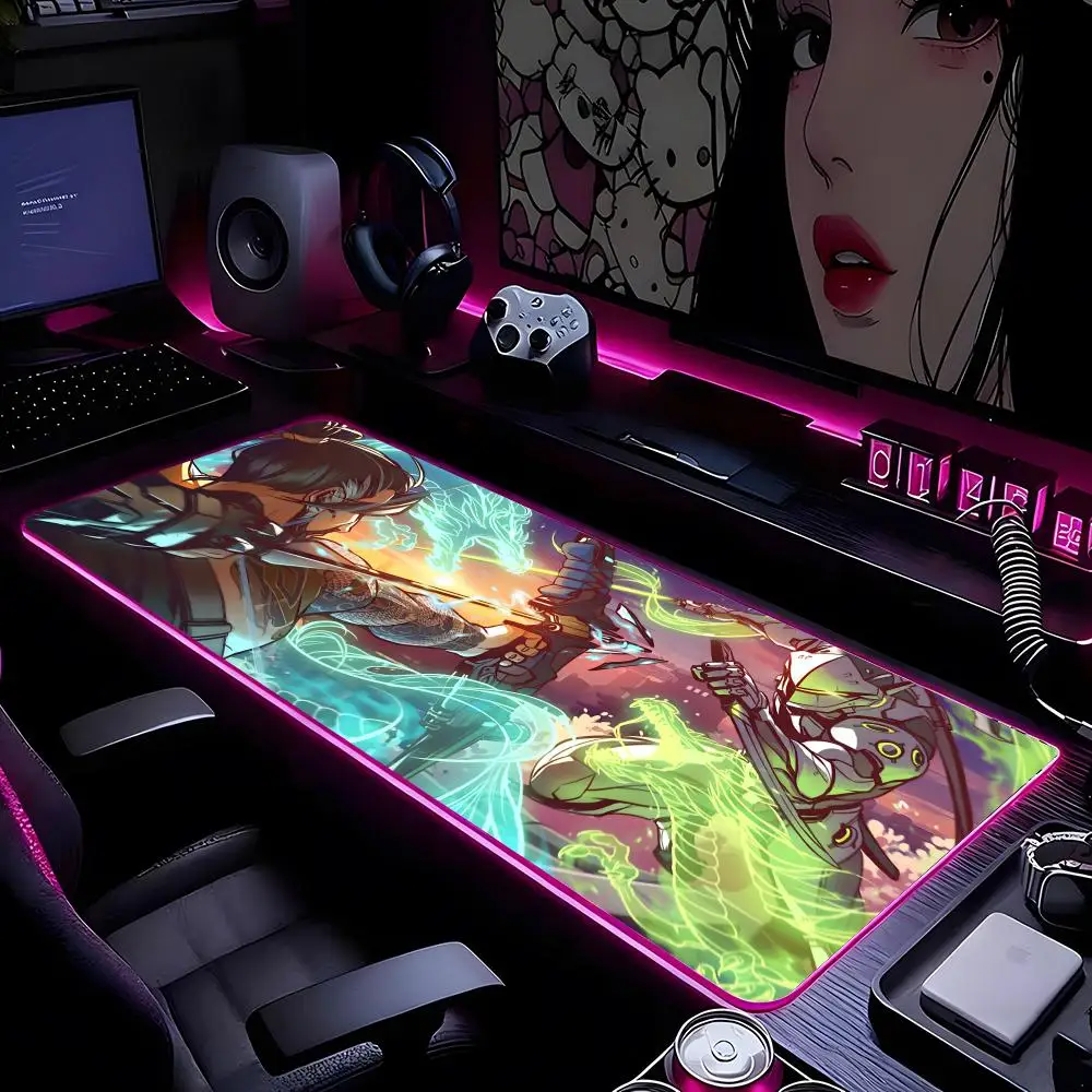

Large Overwatch PC Gamer Cabinet Mouse Pad Mousepad HD Printing Computer Gamers Locking Edge Non-slip RGB Mouse Pad XXL90x40cm K