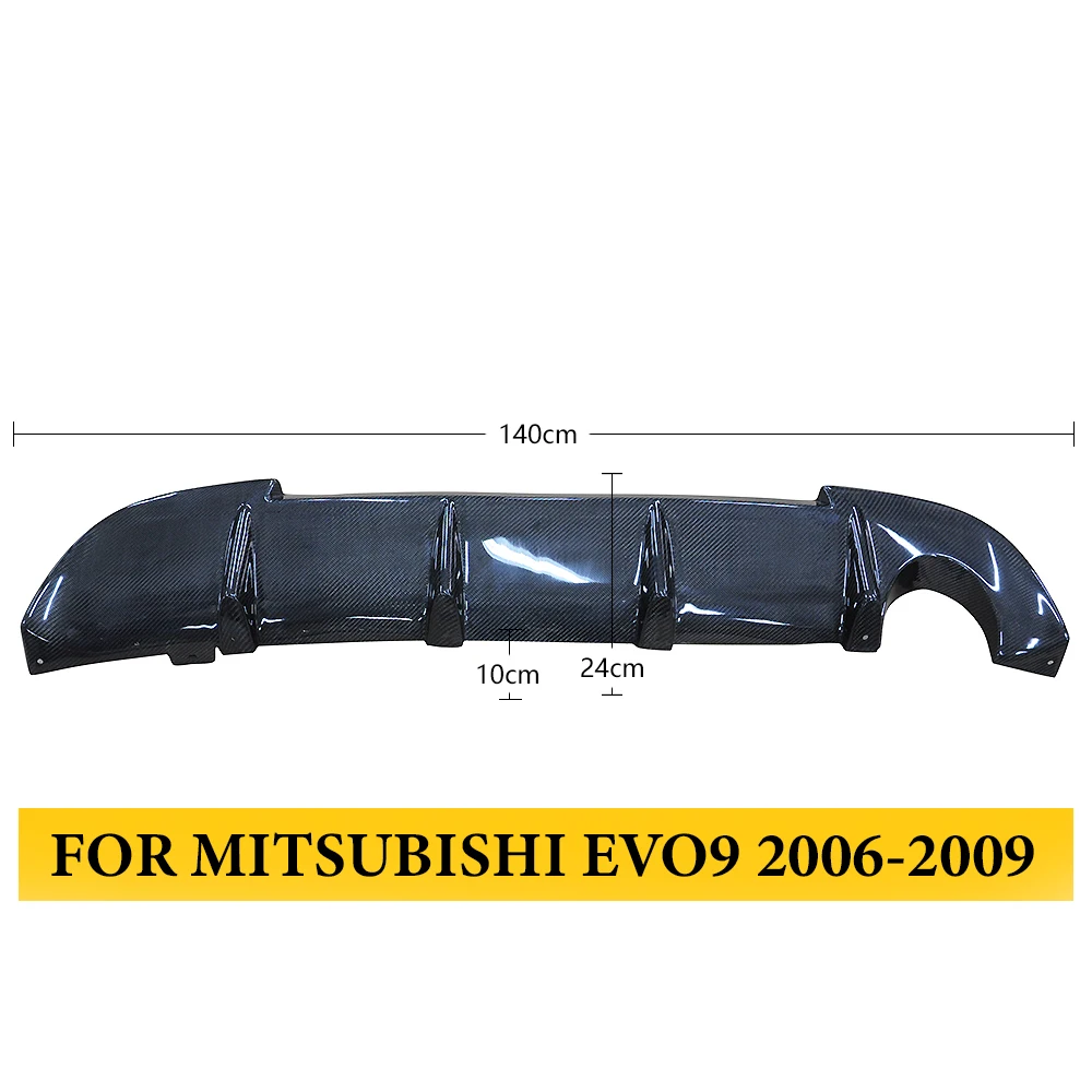 For Mitsubishi EVO9 2006-2009 Carbon Fiber Rear Bumper Lip Diffuser Spoiler Car Styling