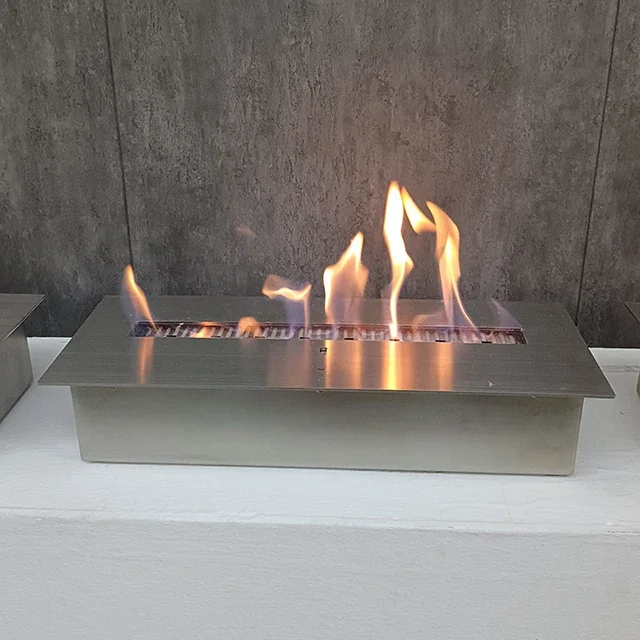 Custom 1000mm Modern Smart Bio Alcohol Ethanol Fireplace | Stainless Steel Burner Firebowl Insert Indoor Fire