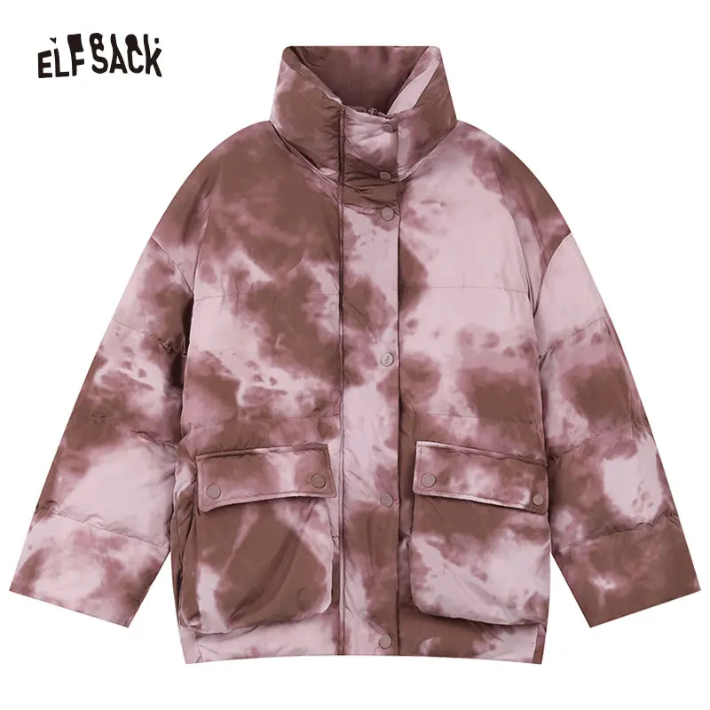 ELFSACK Korean Fashion Kawaii Down Coats Women 2023 Winter New Plus Size Designer Jackets