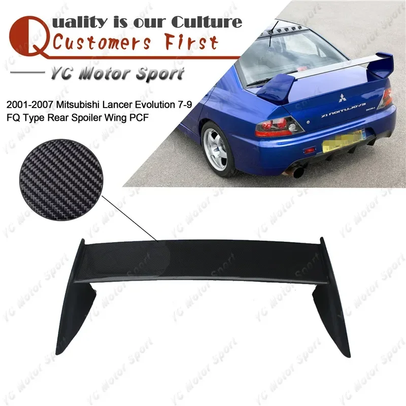 Carbon Fiber Rear Spoiler Blade with FRP Legs Fit For 2001-2007 Evolution 7-9 EVO 7 8 9 FQ Type Rear Trunk Spoiler Wing