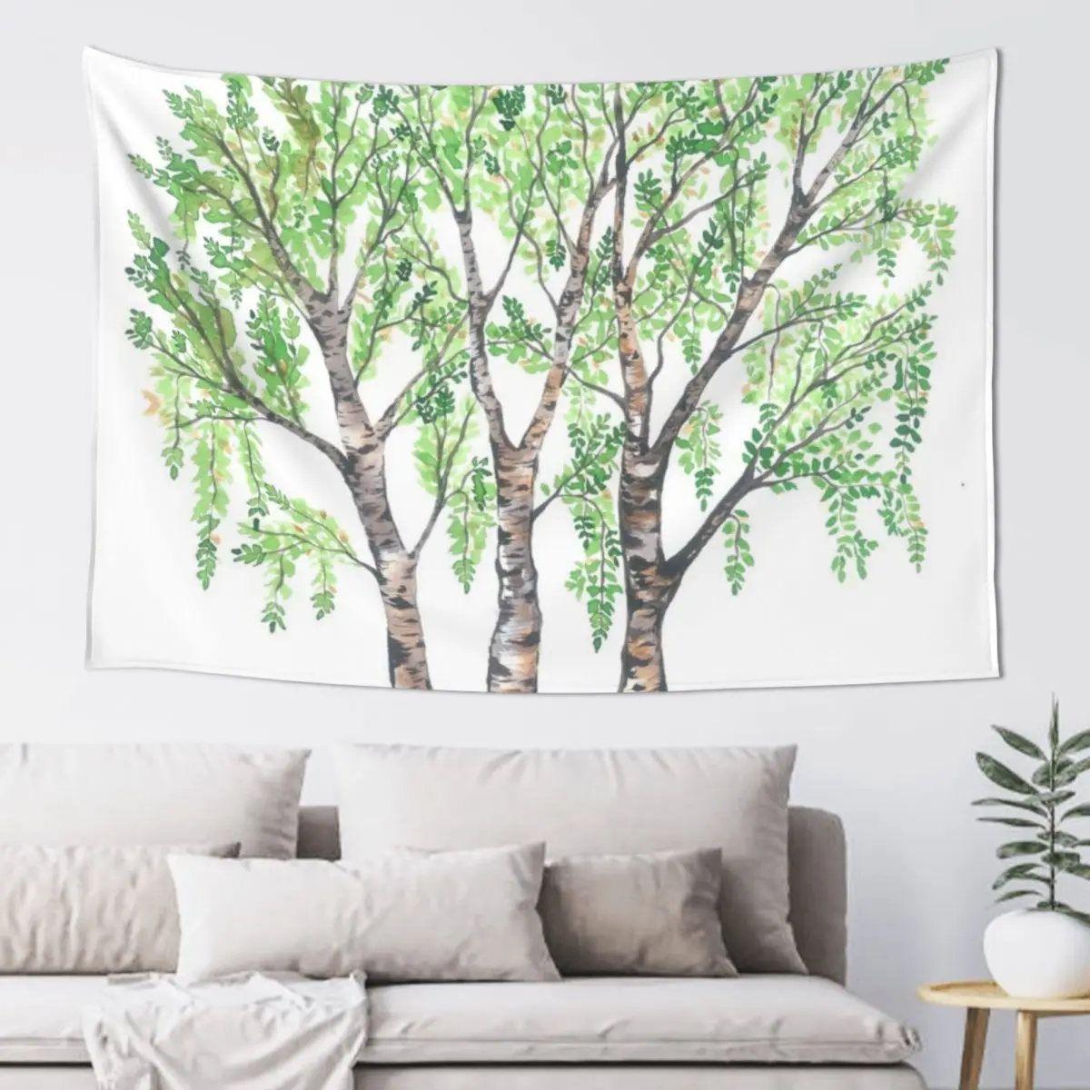 

Birch tree Tapestry Room Decor Korean Style Custom Tapestry