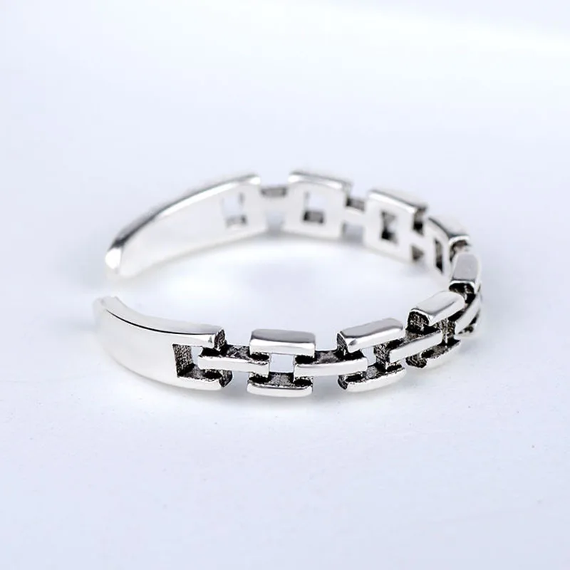 

925 Sterling Silver Personality Retro Cross Punk Adjustable Geometry Ring Korean Fashion Fine Simple For Woman Accessories