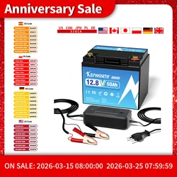New 12.8V 50Ah Lithium Iron Phosphate Battery Deep Cycle LiFePO4 Built-in BMS For Motors, Scooters, Campers Golf Cart Off-Road