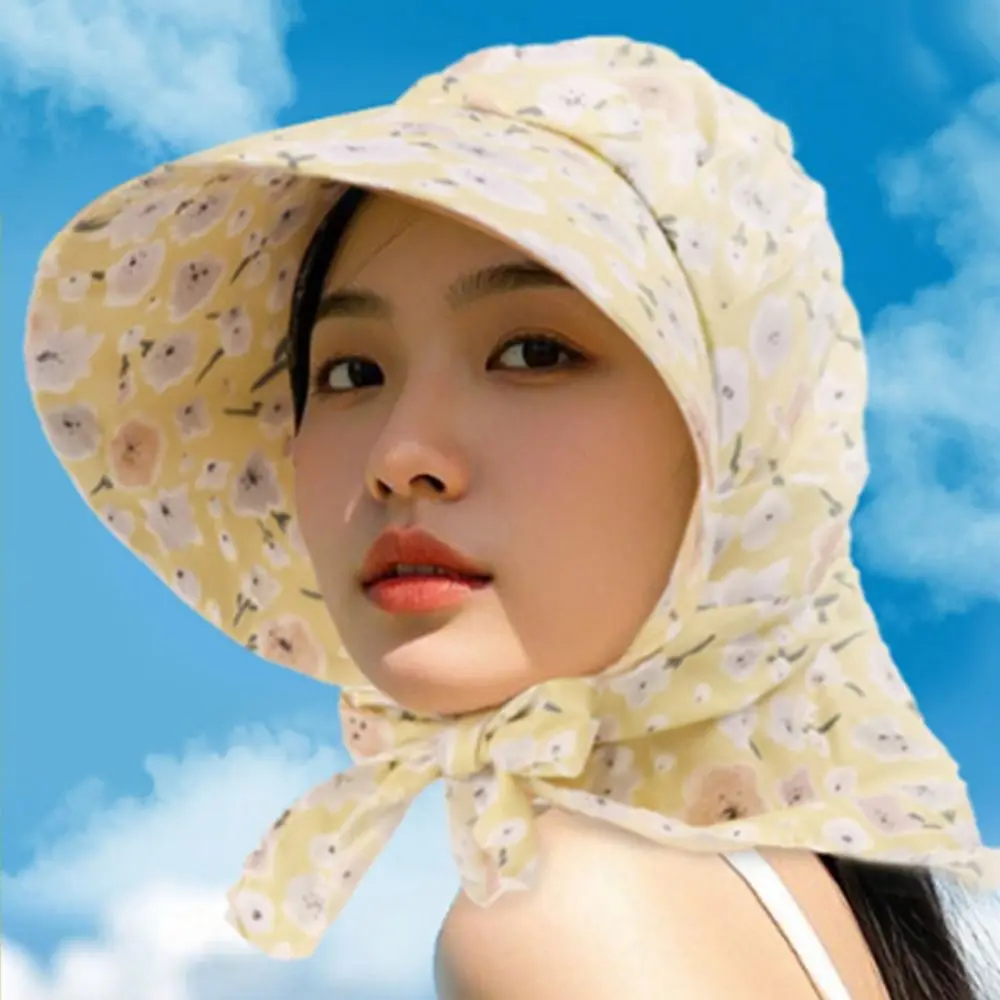 الأزهار طباعة الصيف الغطاء الواقي المضادة للأشعة فوق البنفسجية تنفس قبعات واقية من الشمس قابل للتعديل الملونة في الهواء الطلق قبعة الصيد في الهواء الطلق #4
