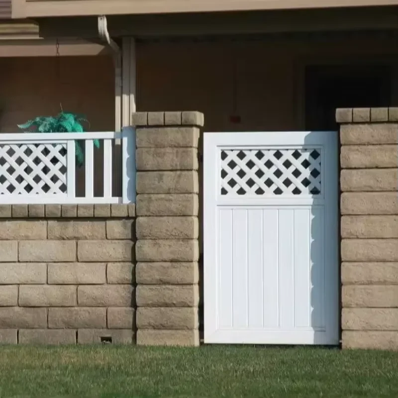 Factory Direct Sale Reinforced Frame PVC Walk Gate Durable Security Fence Door Waterproof Plastic Fence Gates