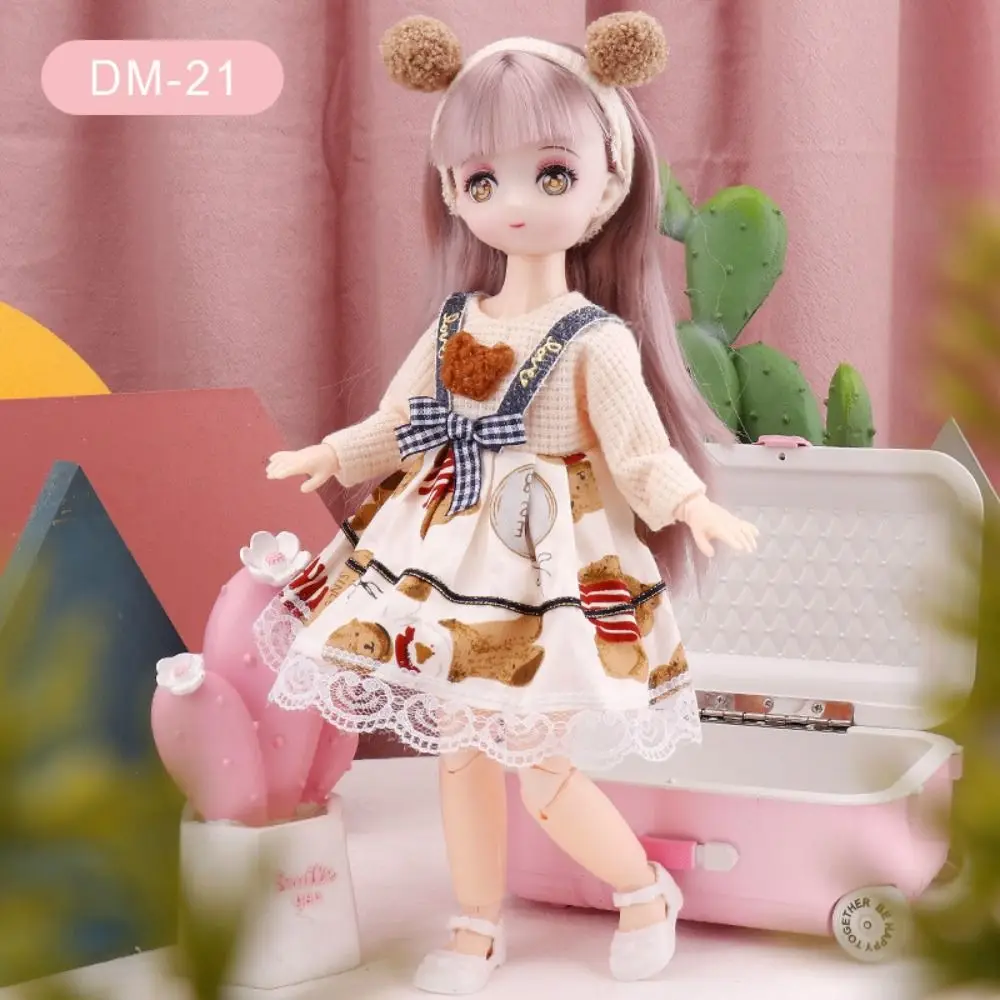 Boneka Bjd Anime 30cm, boneka mata 3D sambungan bulat 1/6, boneka Bjd warna-warni, mainan anak-anak