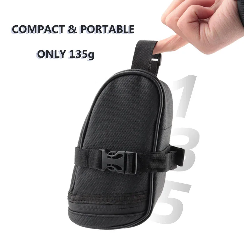 Waterproof Bicycle Saddle Bag Portable 1L MTB Rear Bag Reflective Bike Leather Storage Bag Bike Accessories view 5