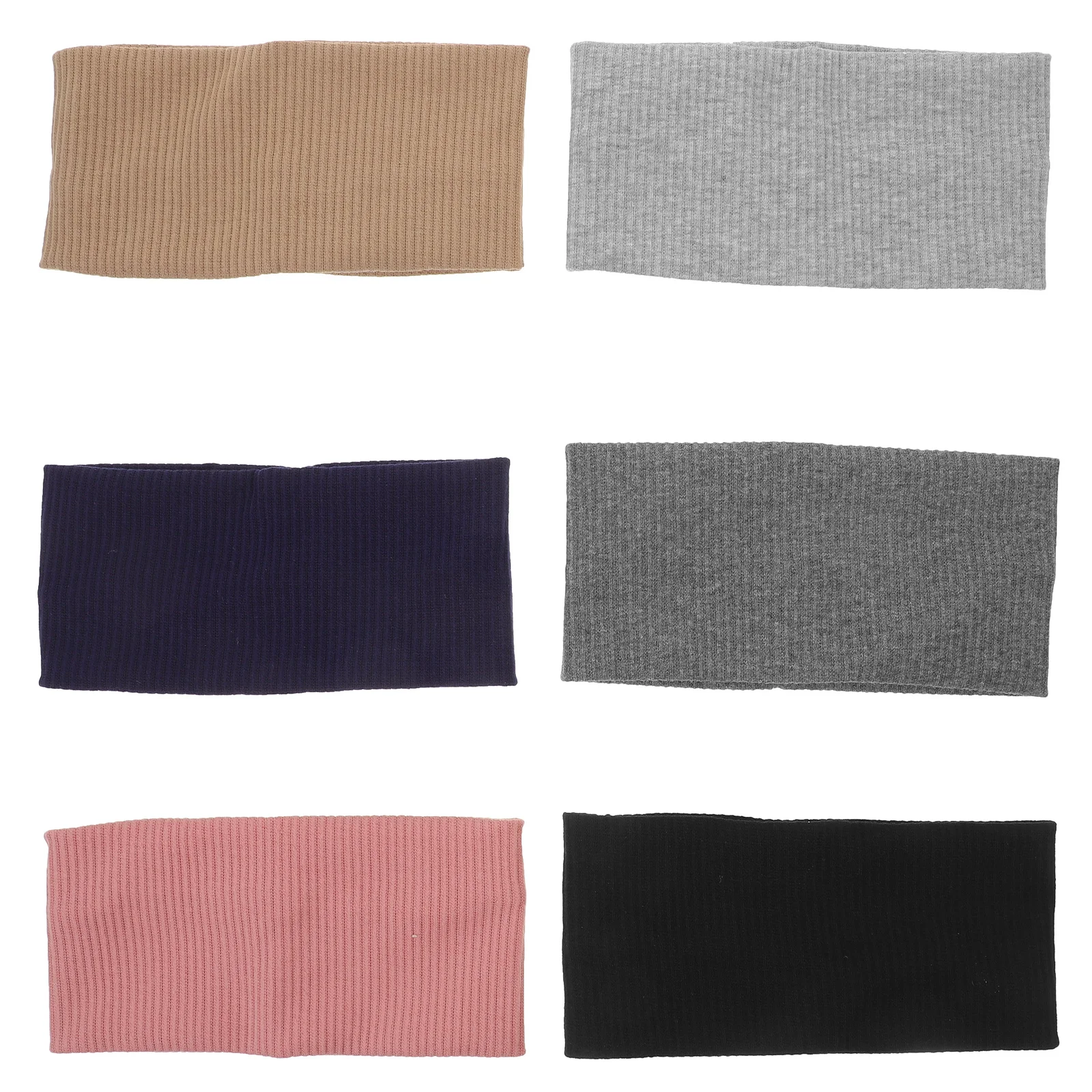 

6Pcs Wide Knitted Headbands for Women Sport Yoga Workout Hairbands Soft Stretchy Cloth Elastic Headwrap Accessories