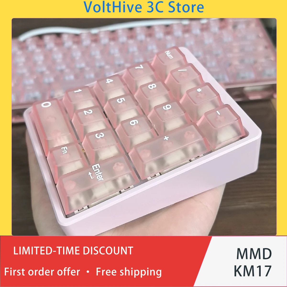 MMD KM17 Ultra Aluminum Numpad 17‑Key Hot‑Swap Custom Via Programmable Macro Keypad for Office Designer Content Creator Workflow