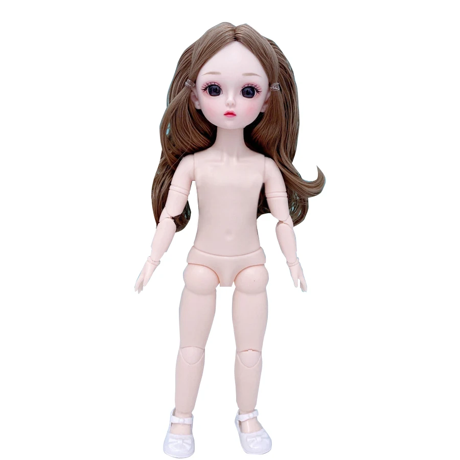 Figure Body 1/6 Manga Face Anime 3D Eyes 30cm Spherical Joint Nude ​Doll With Head & Shoes for Girls Cute Toys