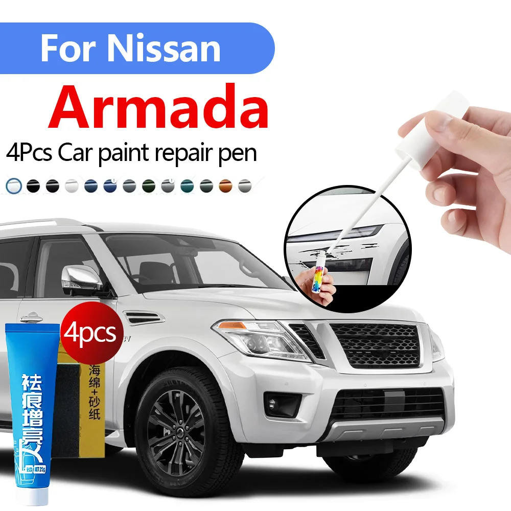 

Ручка для ремонта автомобильной краски для Nissan Armada 2004-2025 гг., аксессуары для ремонта царапин, 4 шт., белый QAC, серебристый, K23, синий BW5, черный KH3