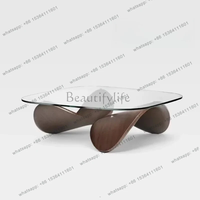 XX39Italian light luxury Nordic small apartment coffee table glass edge table creative personalized coffee table