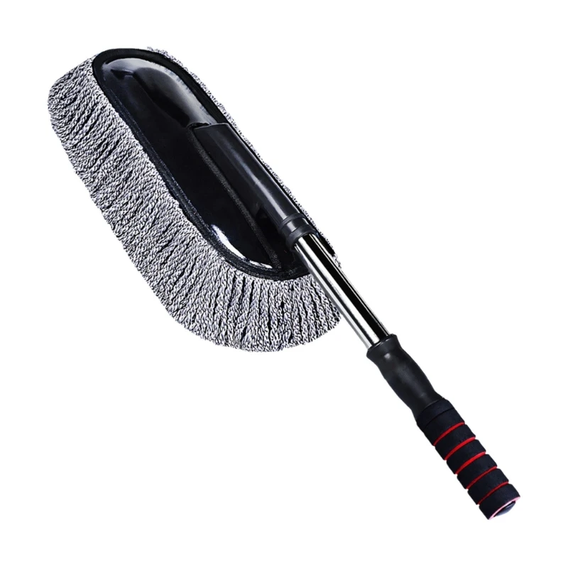 400B Extendable Handle Brush with Microfiber Duster Long Bristle Scrub Cleaning Mop For Vehicle Cleaning